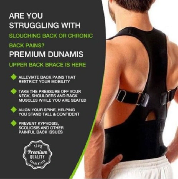Posture Corrector Magnetic Straps - Adjustable, Black